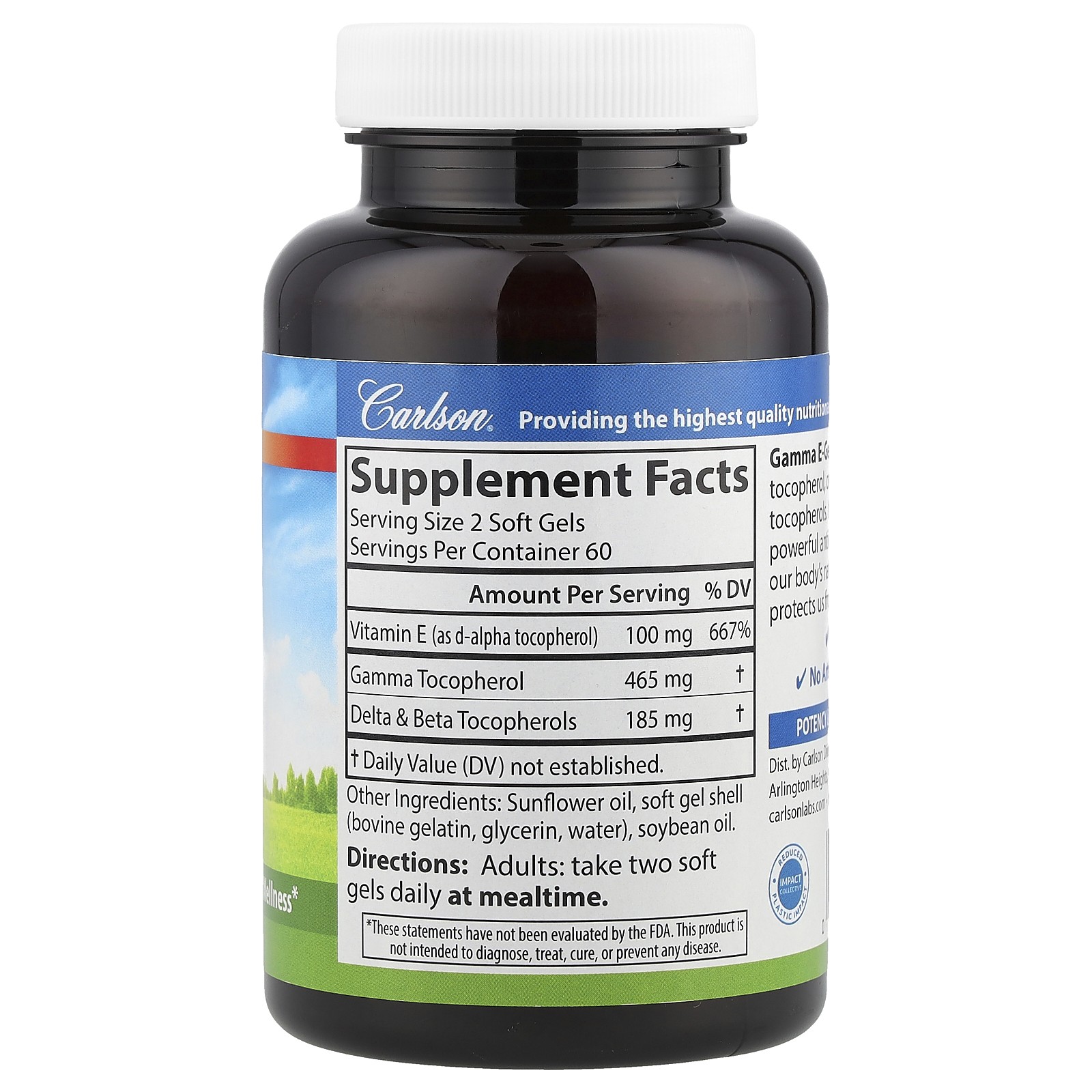 Gamma E-Gems®, 465 mg, 120 Soft Gels