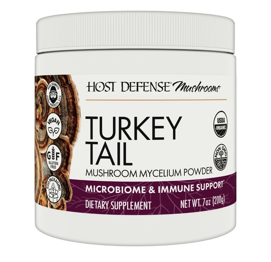 Host Defense Turkey Tail Mycelium Powder Dietary Supplement Vegan 7 oz