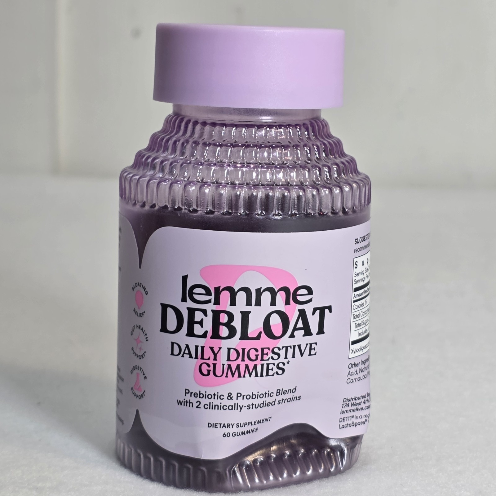 Lemme Debloat Daily Digestive Gummies Probiotic 60 count