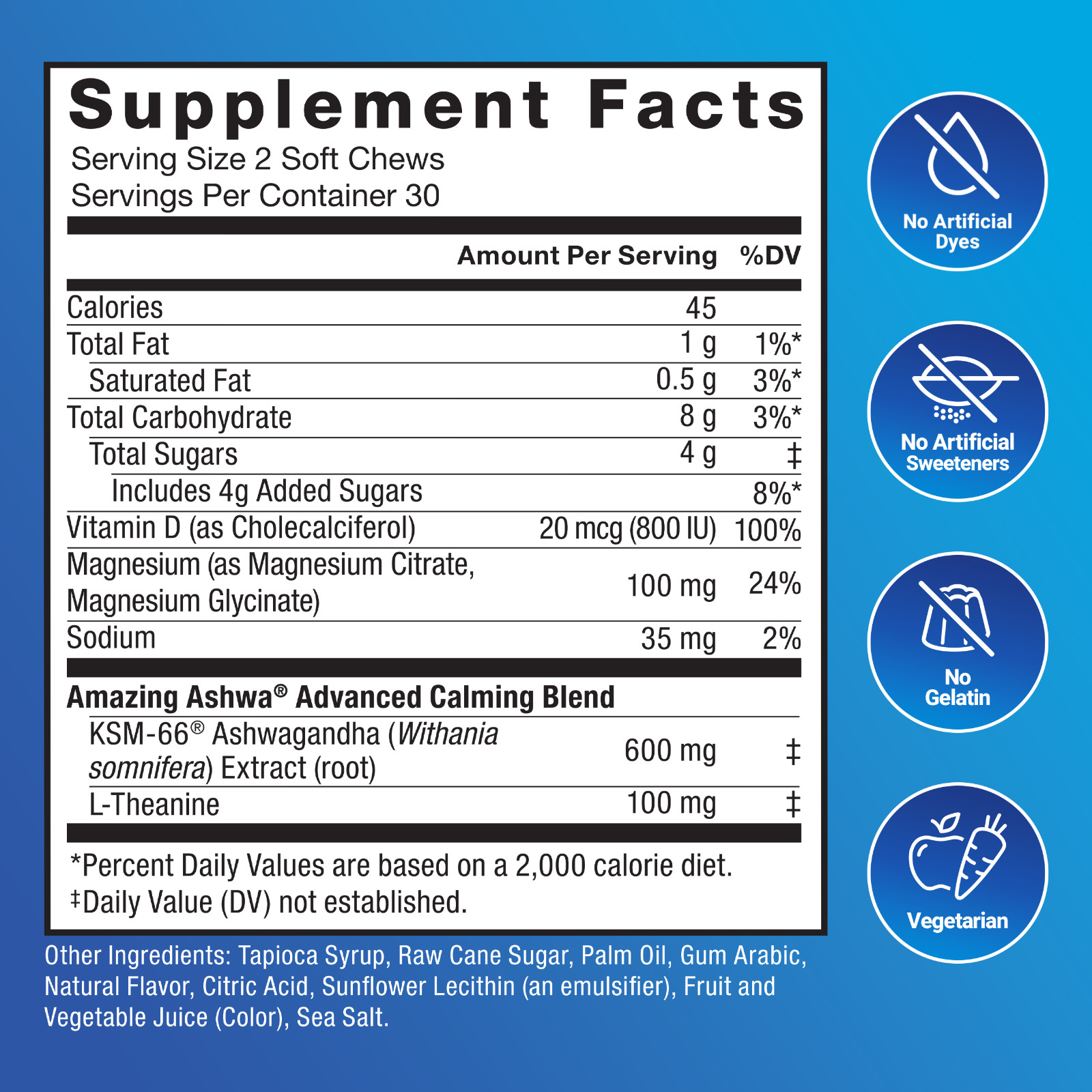 Force Factor Amazing Ashwa Complete Calm Support Soft Chews w/ Magnesium
