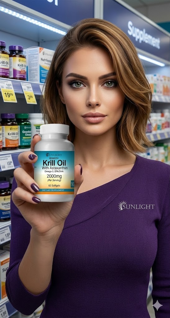 Krill Oil with Astaxanthin Extra Strength 2000 MG 60 Count Softgels New Bottle..