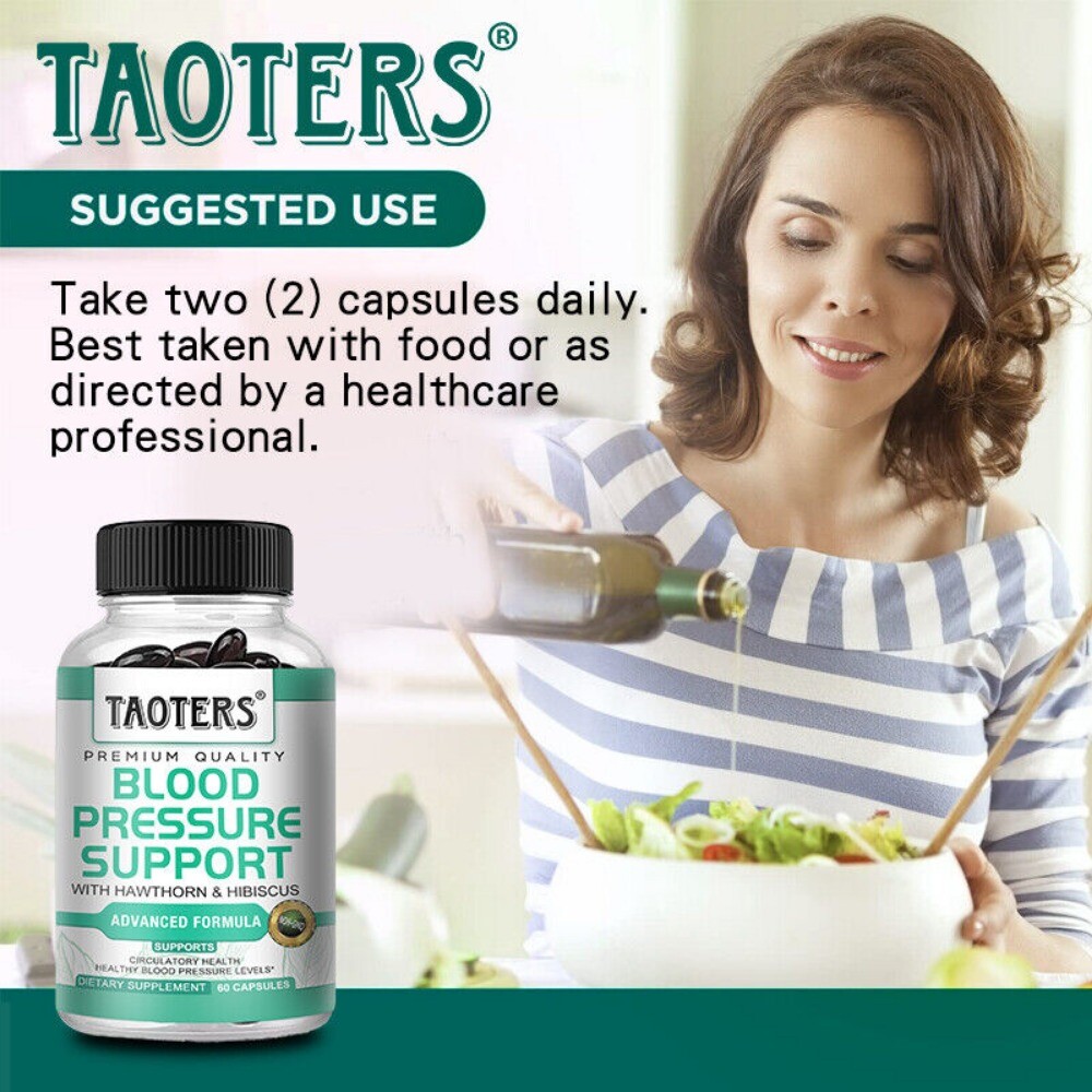 Blood Pressure Support, High BP Supplement with 13 Vitamins & Herbs – 60 Capsule