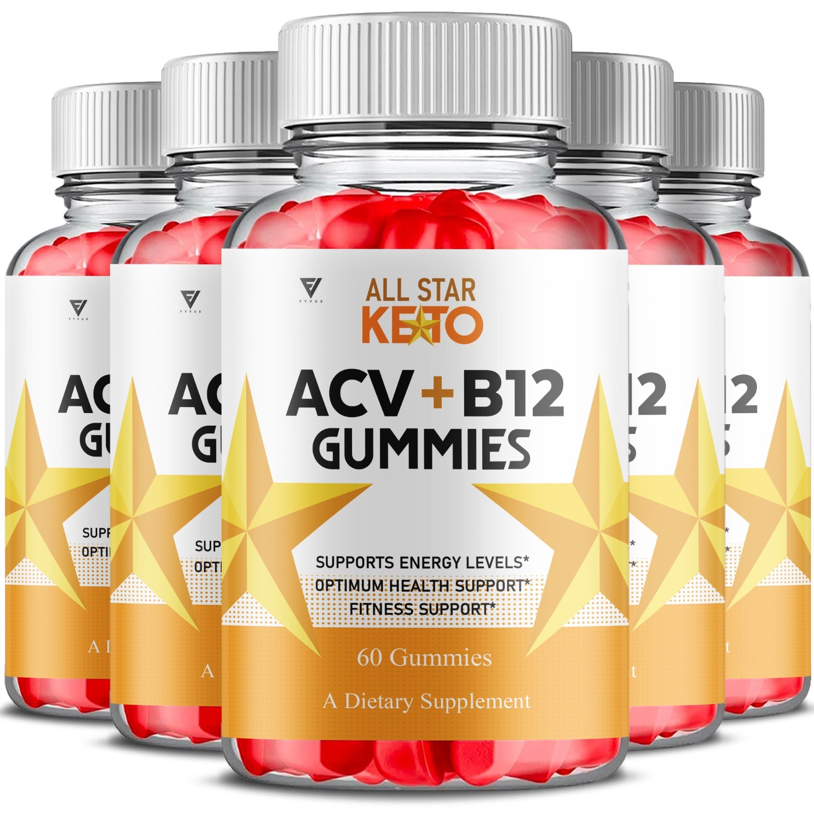 (5 Pack) All Star Keto Gummies, AllStar Advanced Keto ACV Formula (300 Gummies)