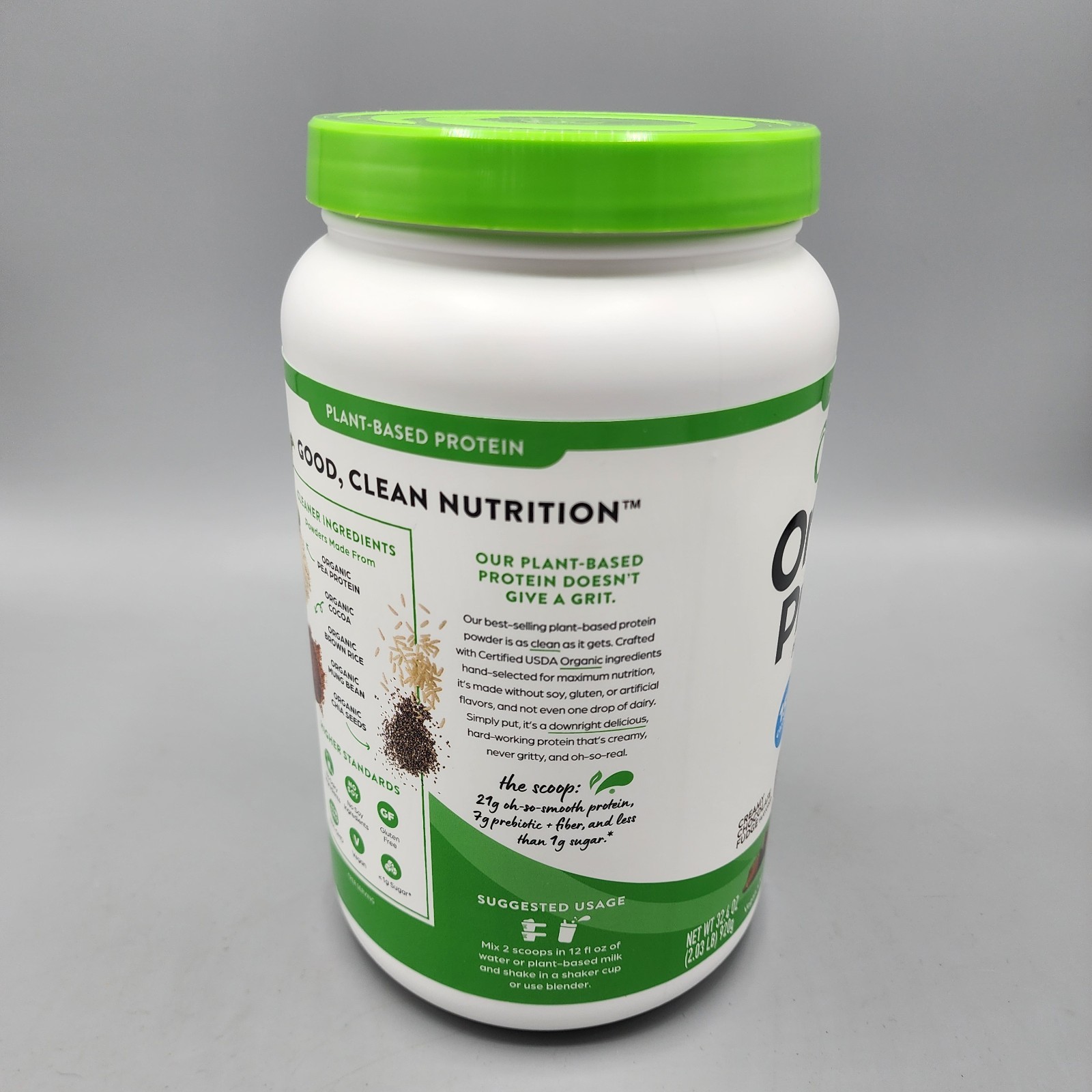 10/27 Orgain Organic Vegan Protein Powder, Creamy Chocolate Fudge 21g Plant- NEW