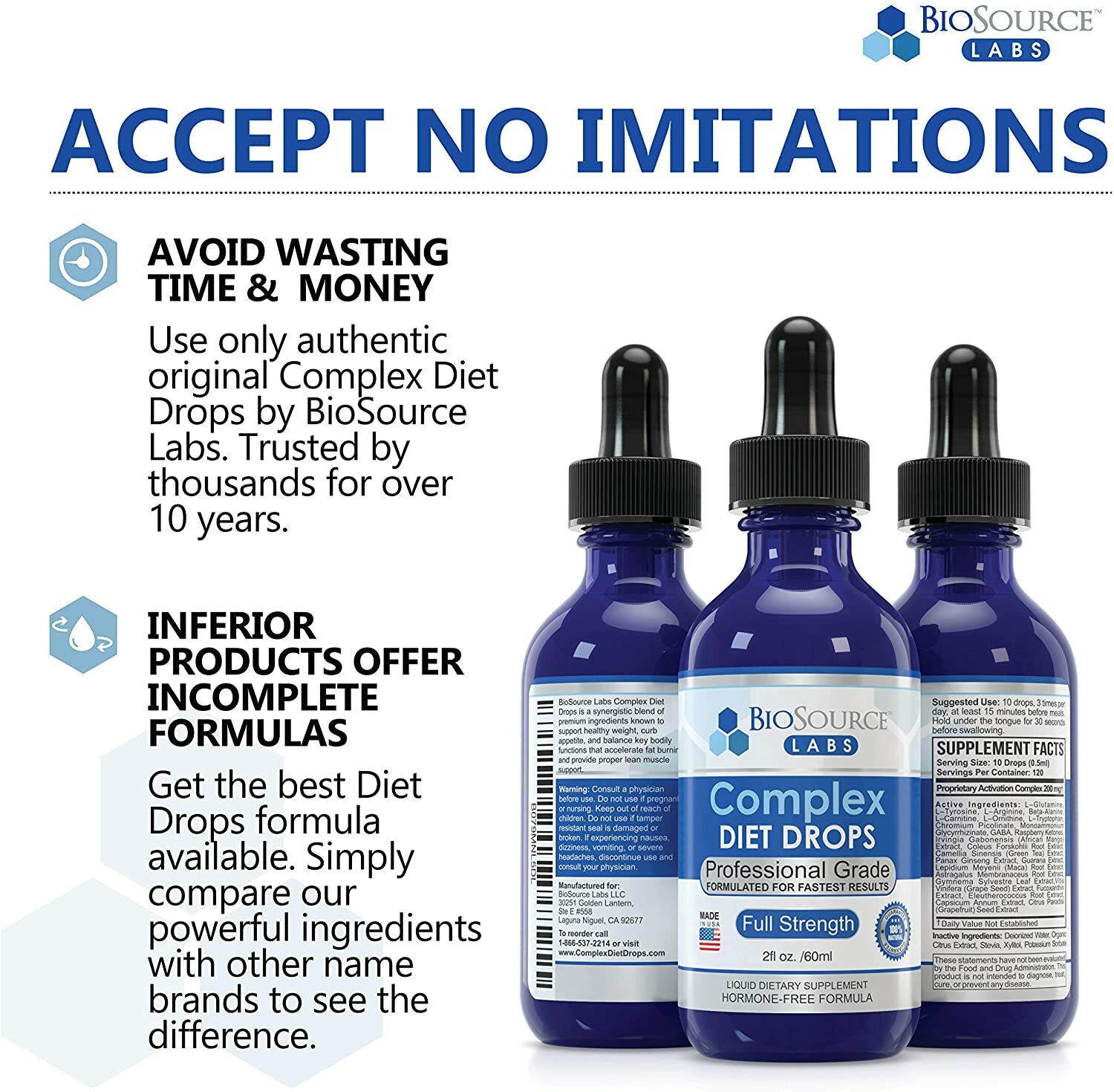 Complex Diet Drops – Natural Weight Management Drops 2 oz – Pack of 6