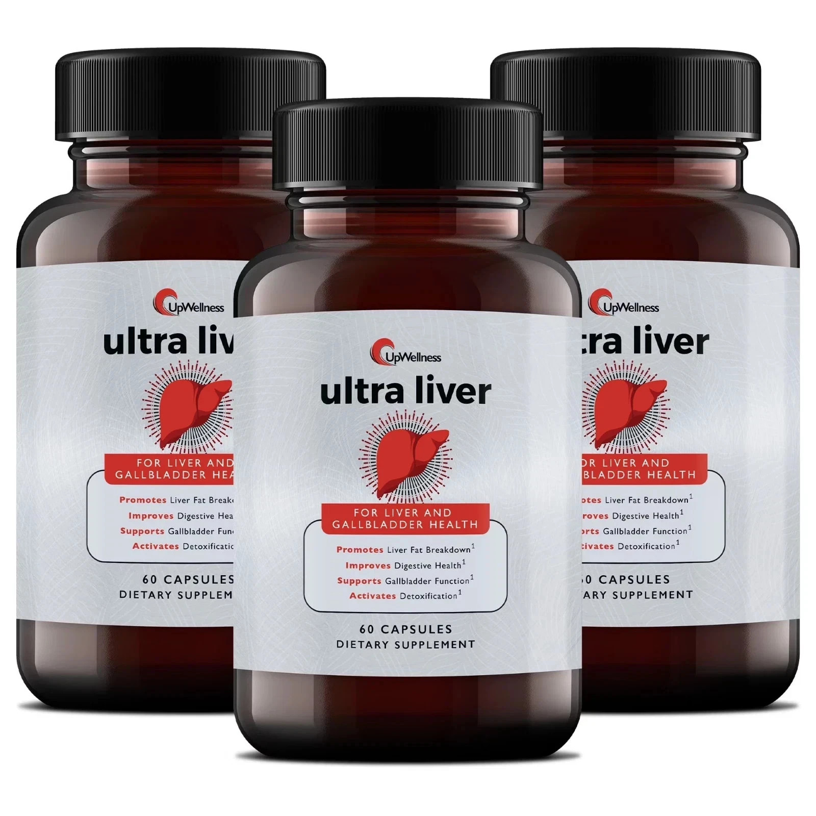UpWellness Ultra Liver Supplement 3 Pack Liver & Gallbladder Support Formula