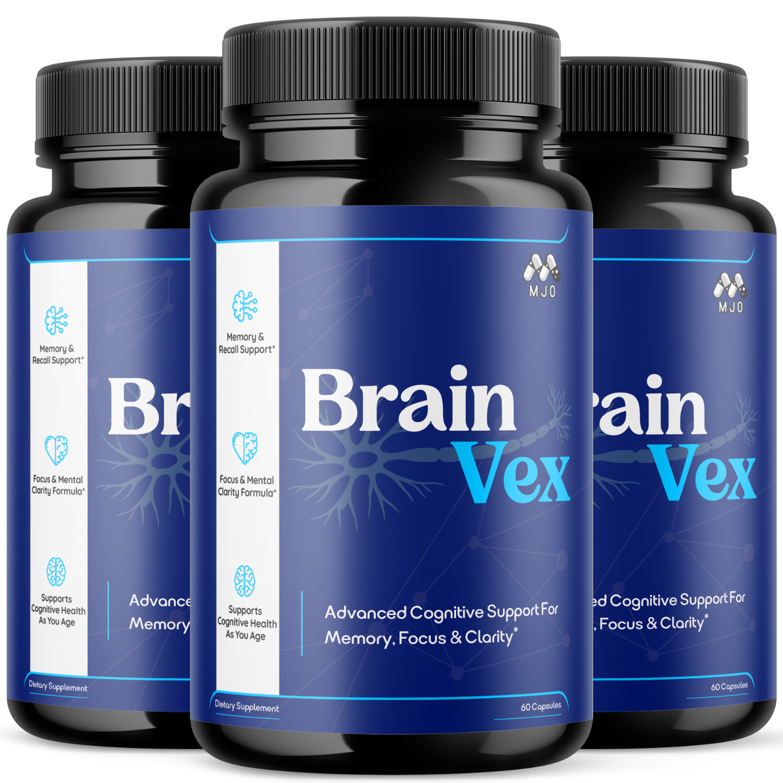 (3 Pack) BrainVex Advanced Support Vitamin Max Supplement Brain Vex 180 Capsules