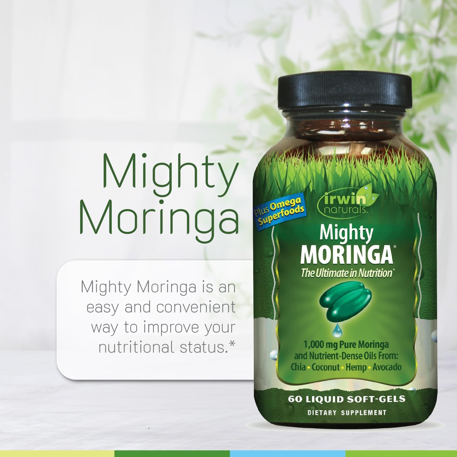 Moringa Liquid Soft-Gels – Whole-Plant Superfood & Daily Nutrient Boost – 60 Cou