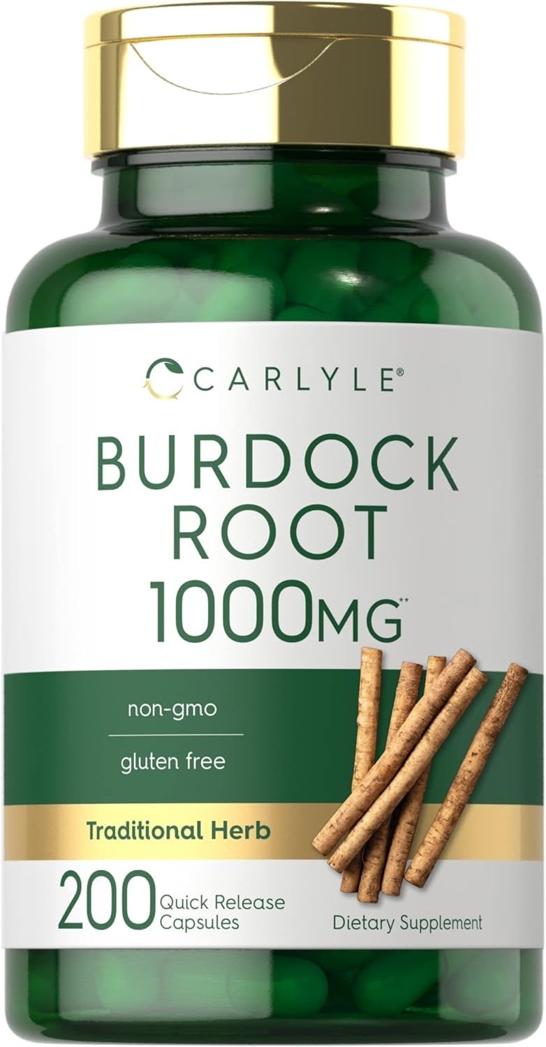 Carlyle Burdock Root | 1000 Mg | 200 Capsules Traditional Arctium Lappa Extract
