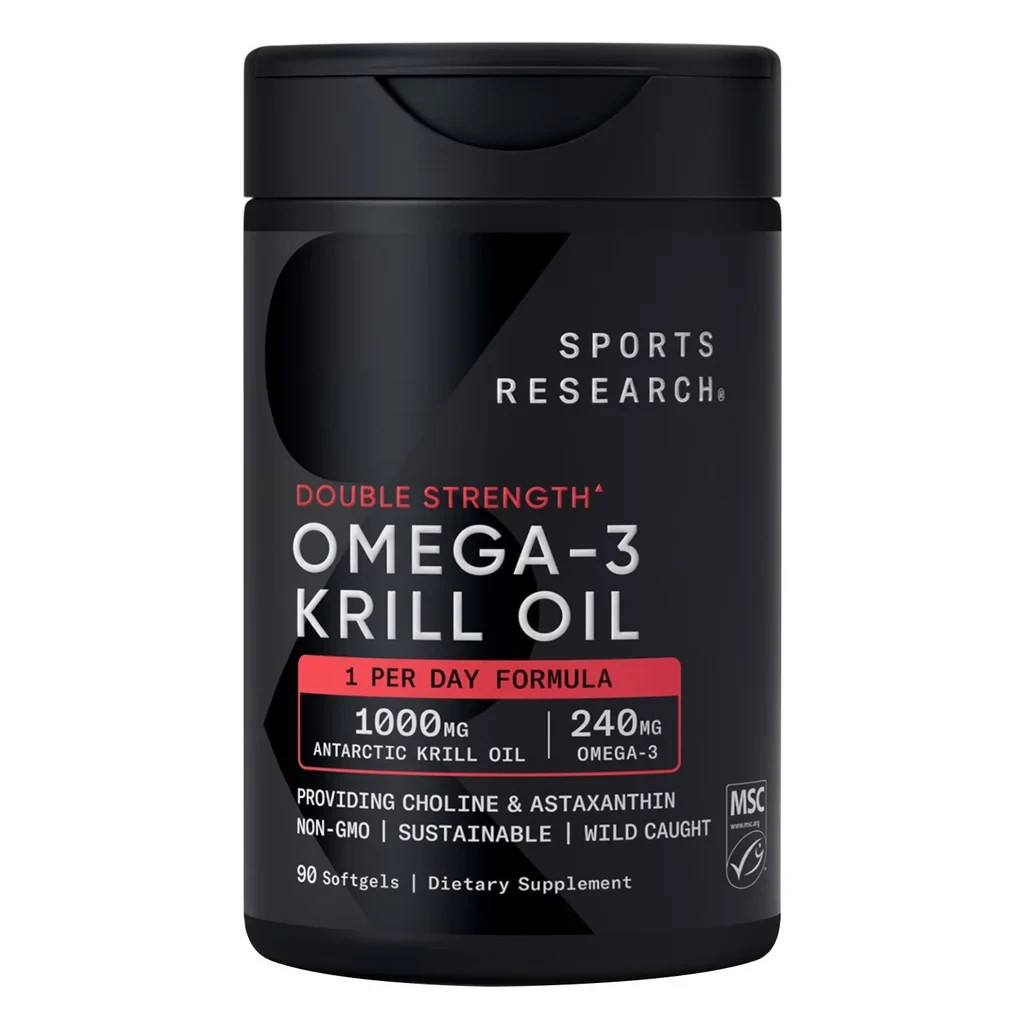 Sports Research Omega-3 Krill Oil 1000mg 90ct Softgels Superba2 Heart Health