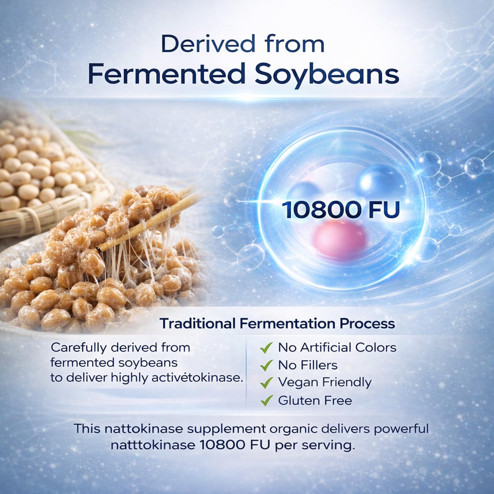 Premium 1-3X Nattokinase Supplement – 10800 FU 60 Capsules Per Serving HOT 2026