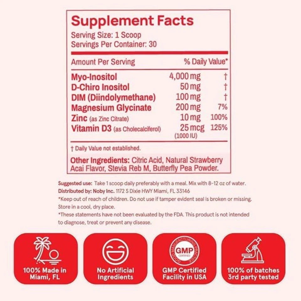 Peach Perfect 40:1 Inositol Complex – Myo & D-Chiro with Multivitamin & Omega-3