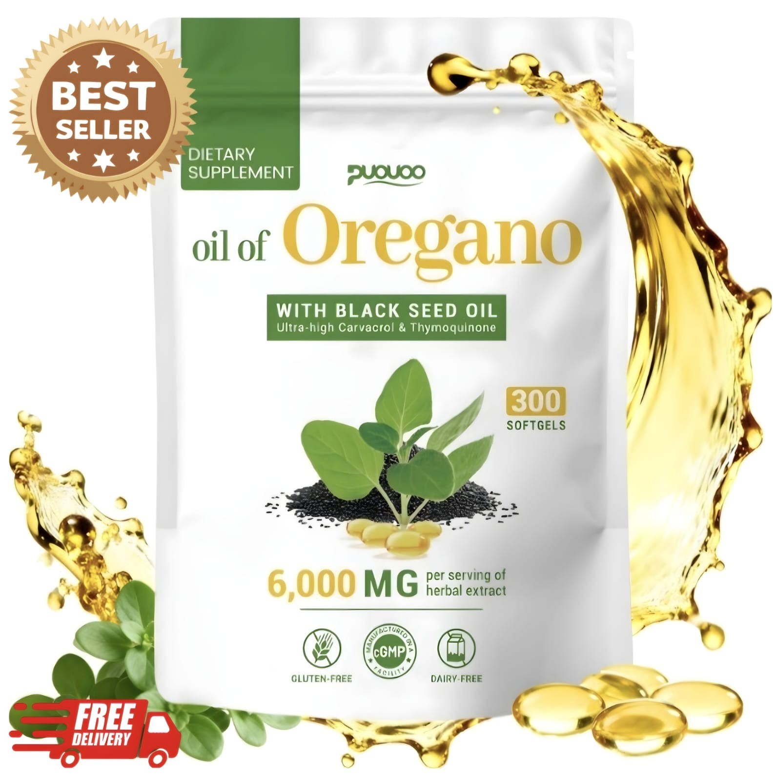 Resilia Oil Of Oregano With Black Seed Oil 6,000MG