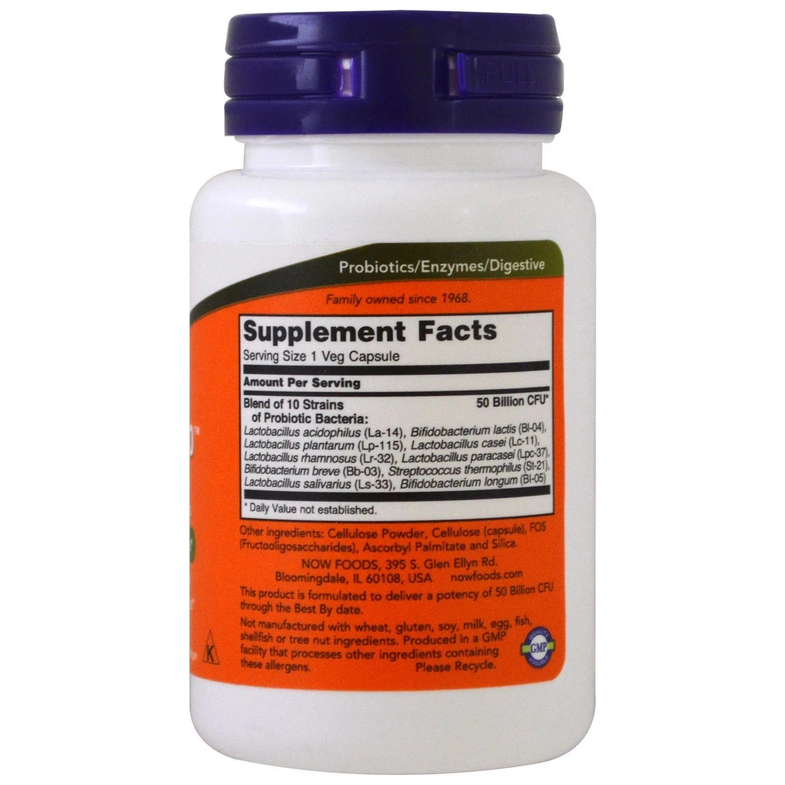 NOW FOODS Probiotic-10 50 Billion 50 Veg Capsules