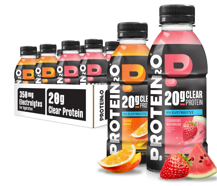 Protein2o Clear Whey Protein & Electrolyte Drink, Variety Pack, 12 Bottles