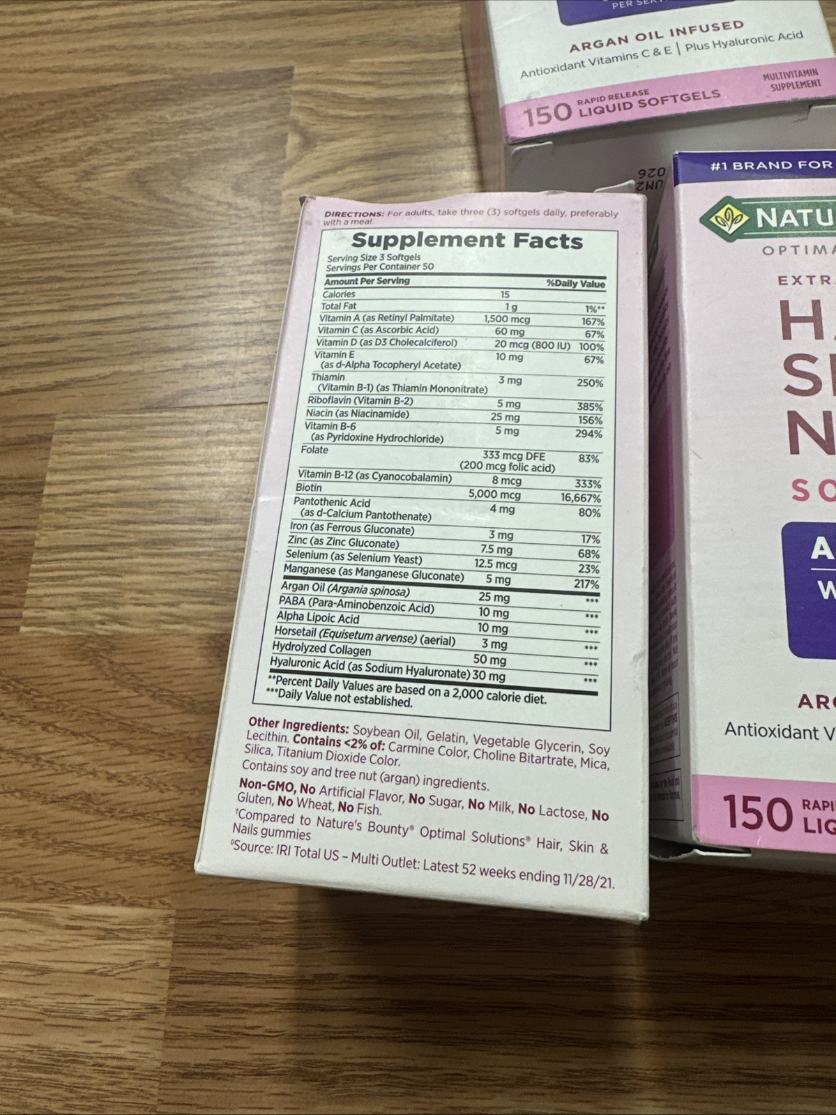 3 pack Nature’s Bounty Extra Strength Hair Skin Nails Biotin 150 softgels 12/26