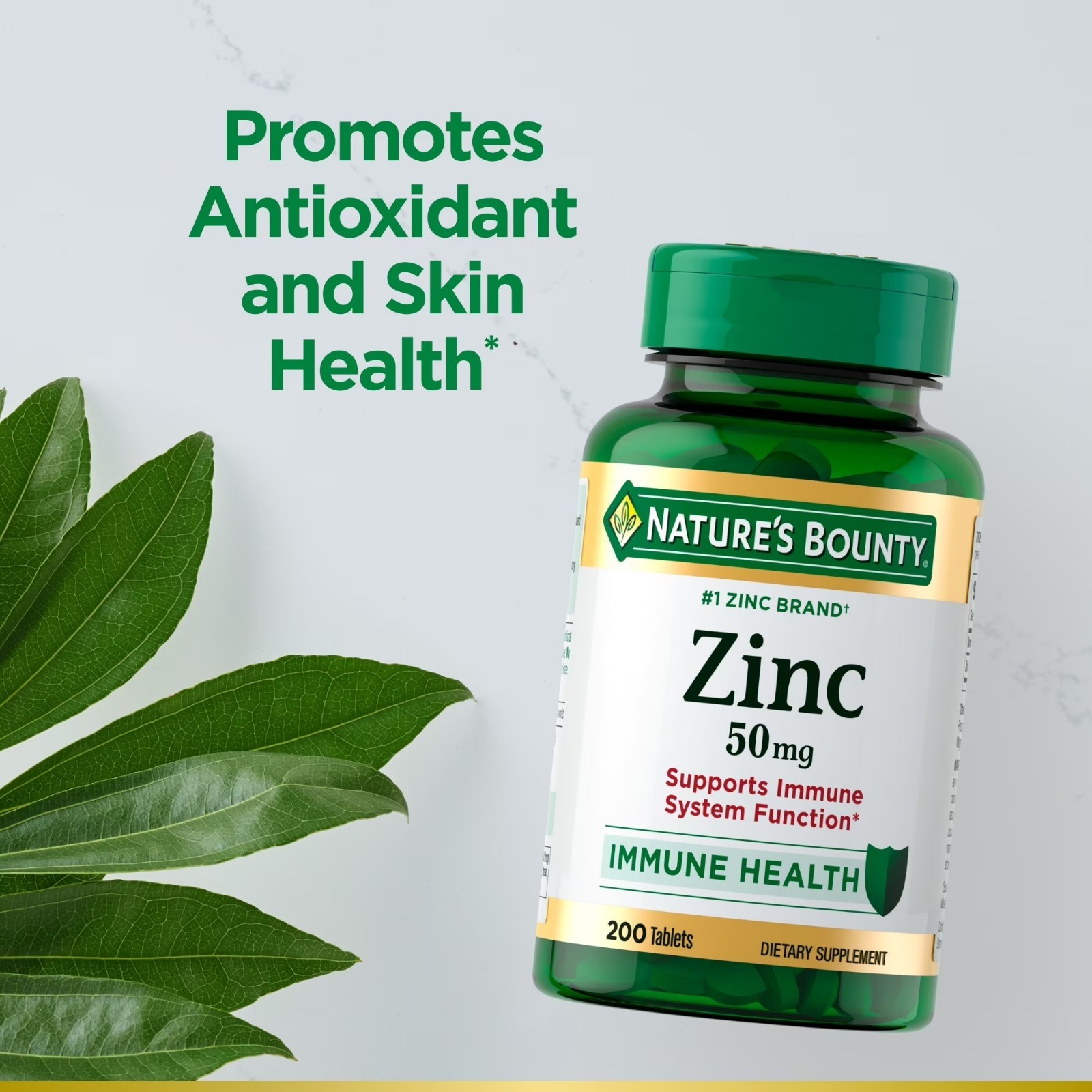 2pack Nature’s Bounty Zinc 50mg Immune Support Antioxidant Caplets 200 Count