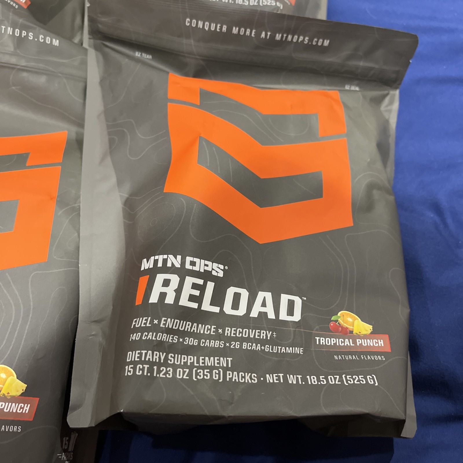 Lot of 6 – MTN OPS Reload Ready to Mix Carb Mix Tropical Punch 15 Packs BB 03/27