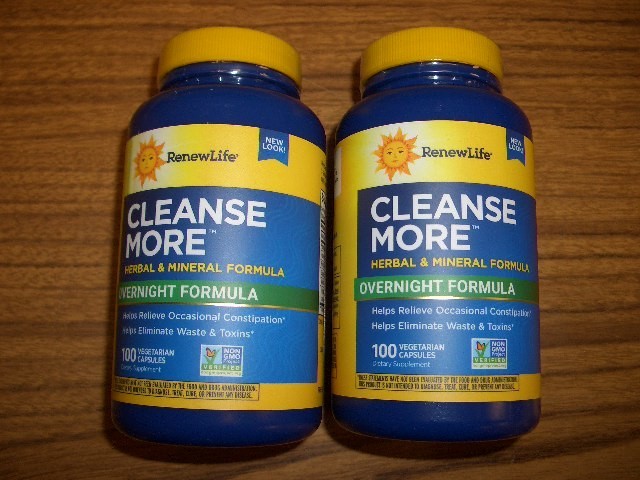 2 Bottles Renew Life Cleanse More Overnight Formula 100 Capsules each Exp 4/2028
