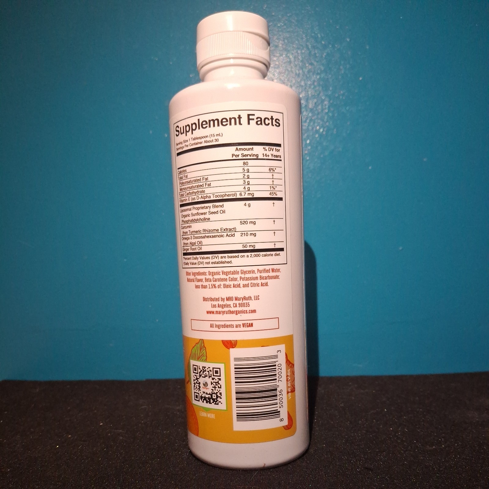 Turmeric & DHA Liposomal Liquid Supplement, Orange Ginger, 15.22 fl oz (450 ml)