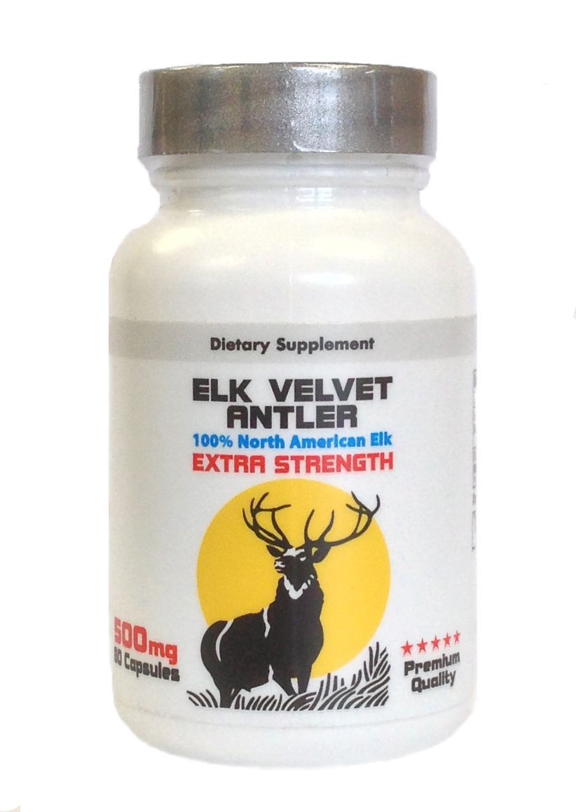 Elk Velvet Antler 500mg (60 Capsules) Increase Muscle Strength, Energy
