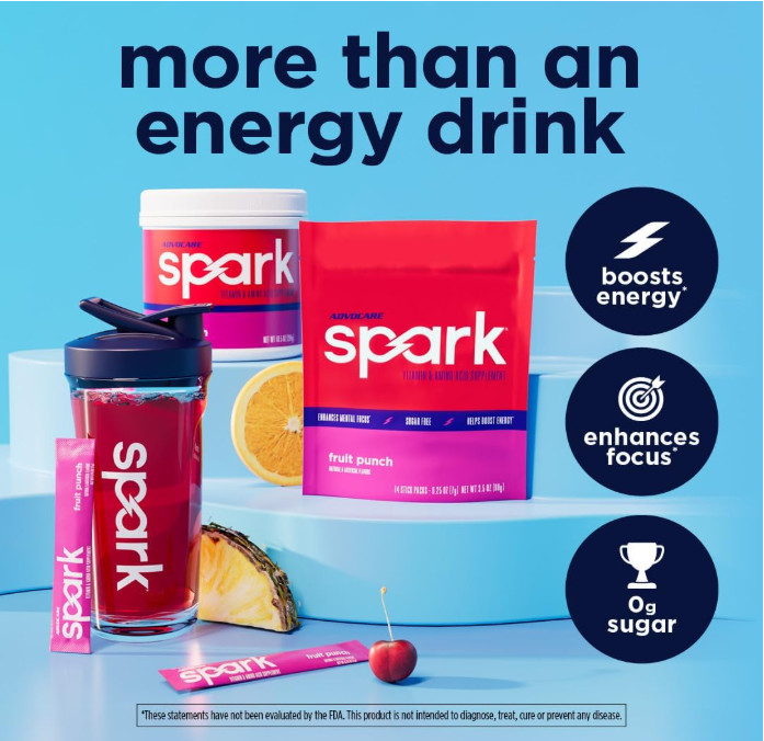 AdvoCare Spark Energy Drink Mix, Fruit Punch, Sugar-Free, 10.5 oz