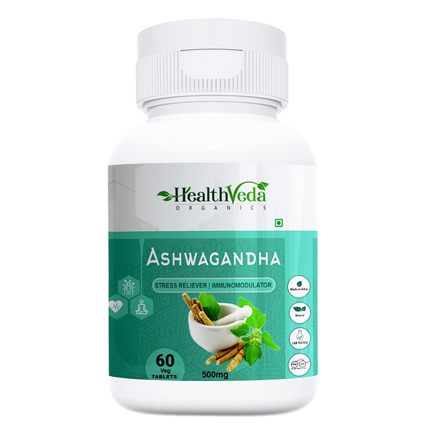 Health Veda Organics Ashwagandha pack of 60 tablets free shipping