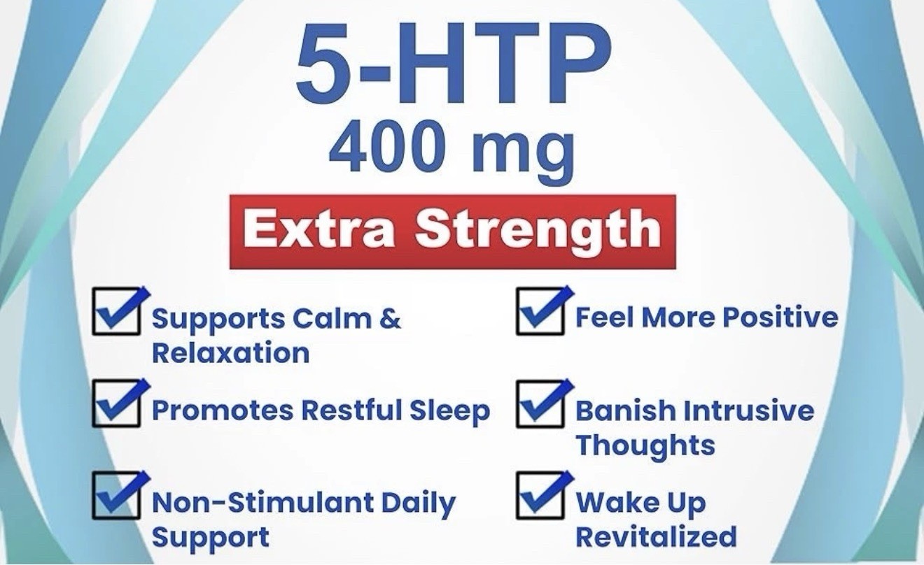 BioWisdom 5-HTP 400mg Extra Strength Stress Management Veg Capsules Exp:02/2029