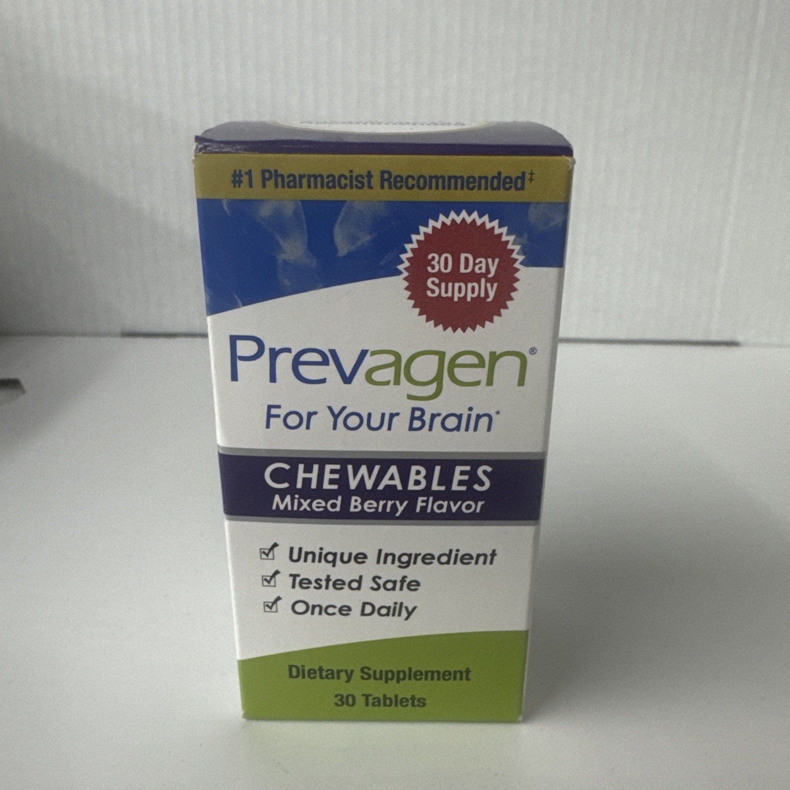 Memory Vitamins Regular Strength 10mg Mixed Berry Chewables – 30 Count Sealed