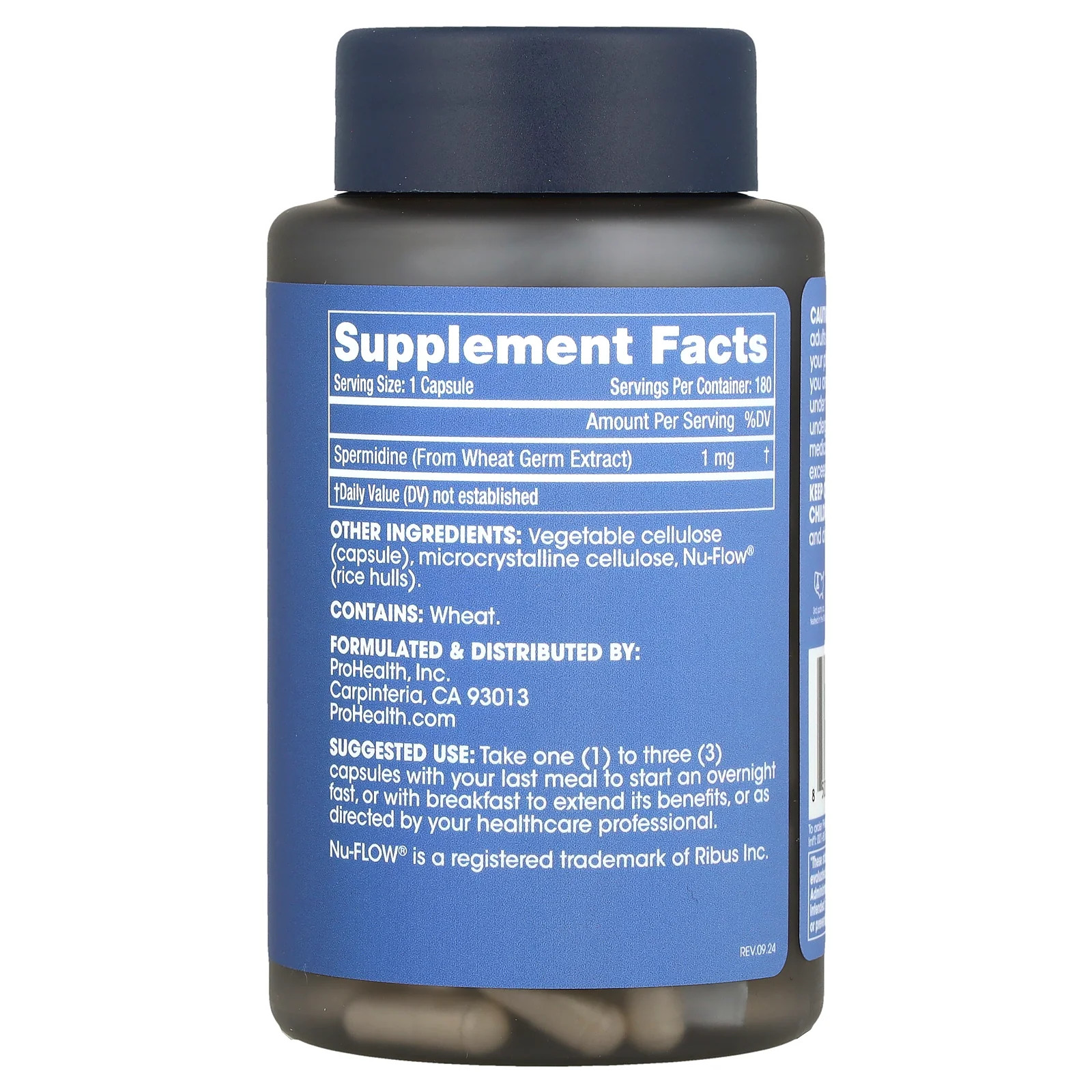 2 X ProHealth Longevity, Pure Spermidine, 1 mg, 180 Capsules
