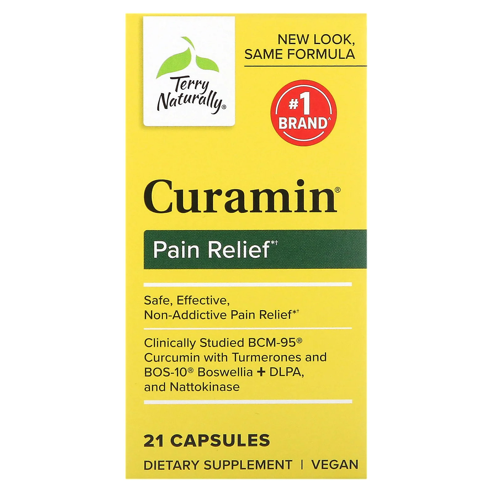 2 X Terry Naturally, Curamin, Pain Relief, 21 Capsules