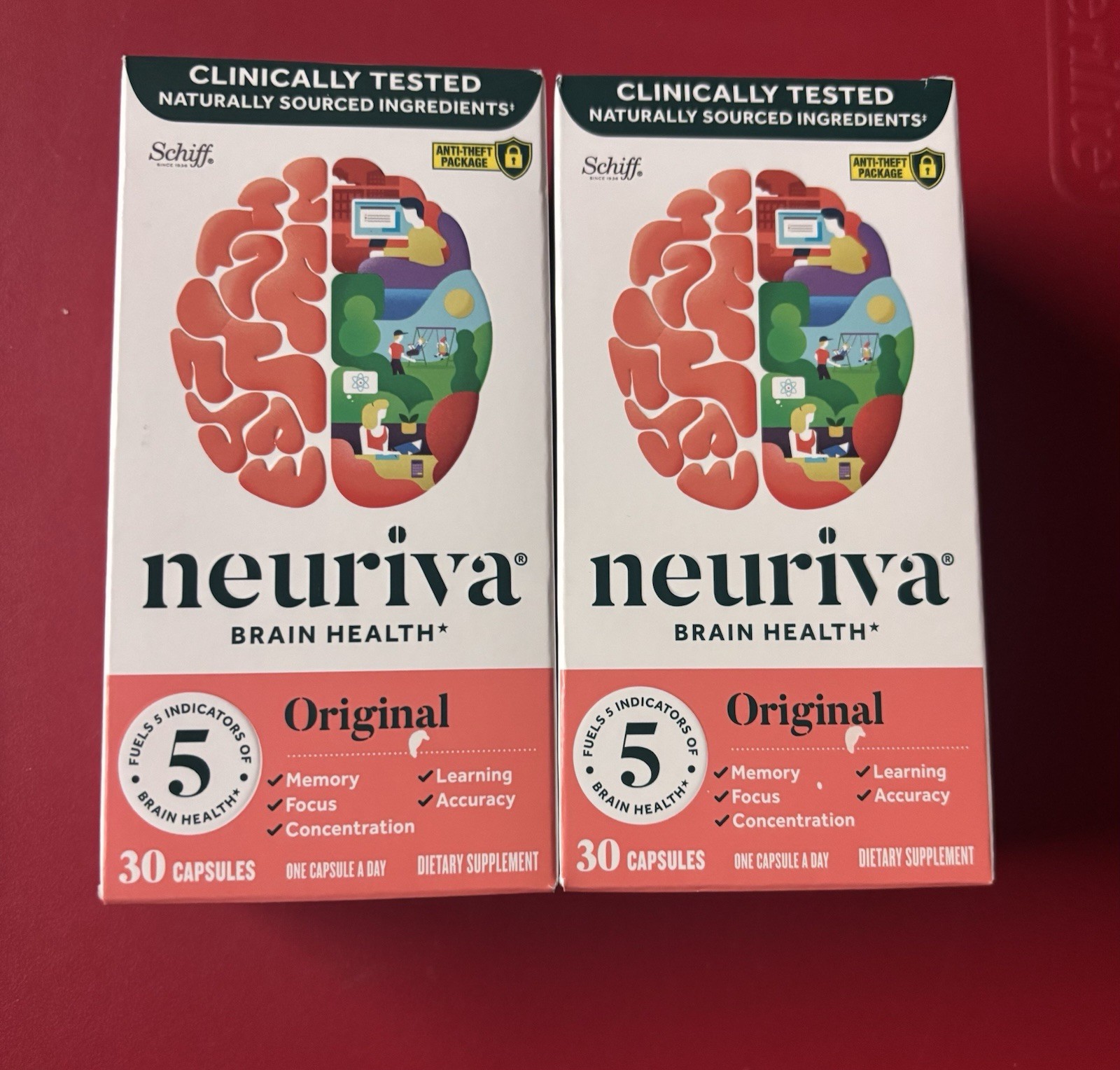 Lot Of 2 Neuriva Brain Health Original 30 Capsules Memory Focus 10/27 🔥NEW🔥