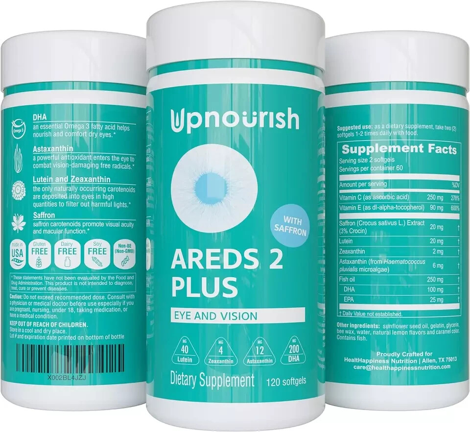 Upnourish AREDS 2+ – Advanced Eye Vitamin Supplement 120 Softgels