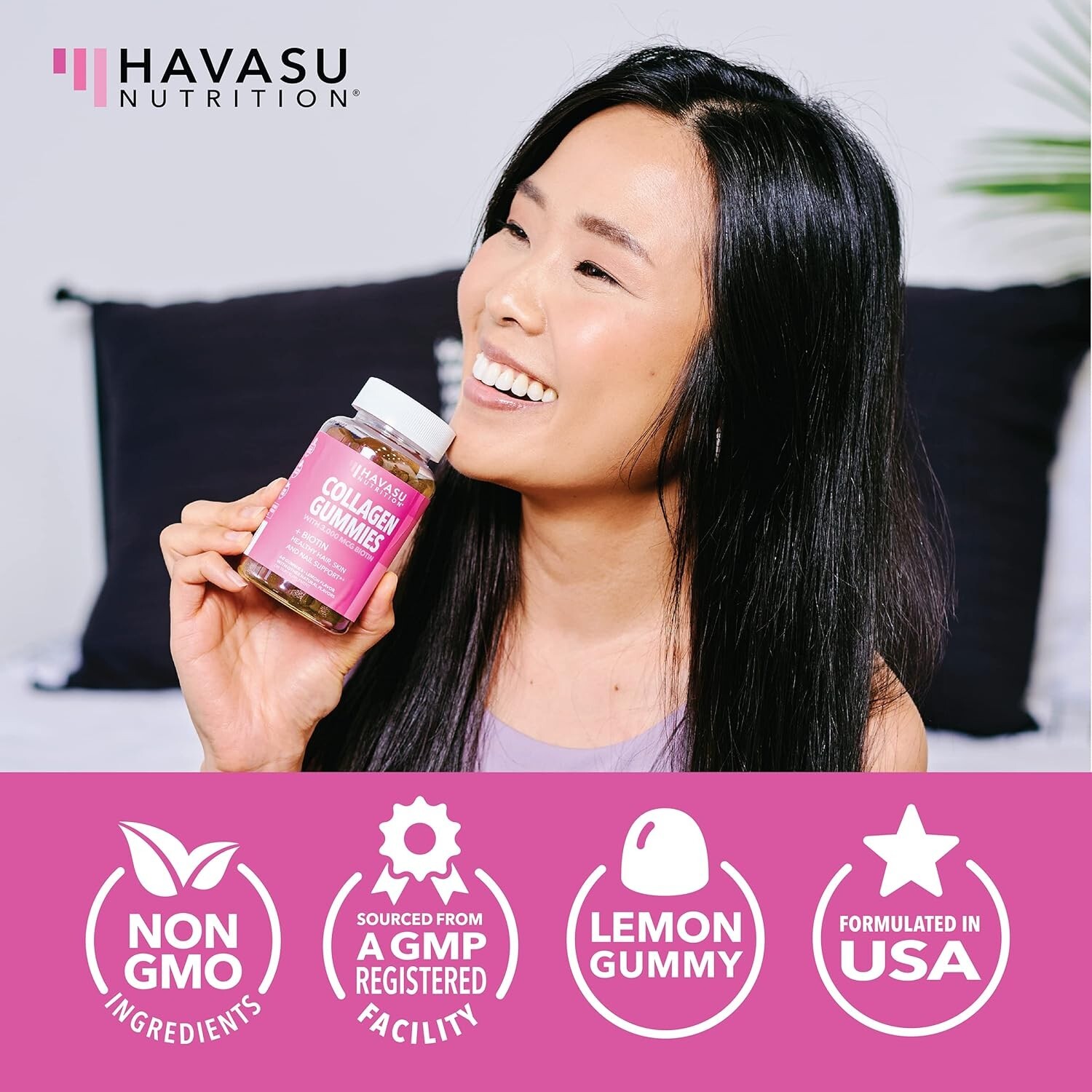 Havasu Collagen Gummies for Women 2500mcg Biotin, Collagen, Zinc, Vitamin E & C