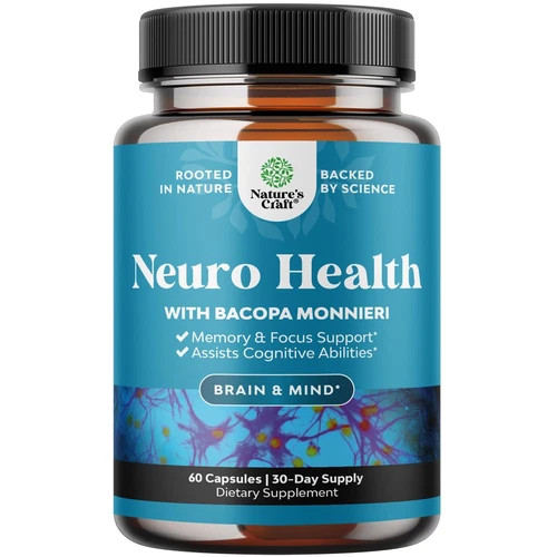 Nootropic Brain Supplement for Memory and 60 Count (Pack of 1), Light Blue