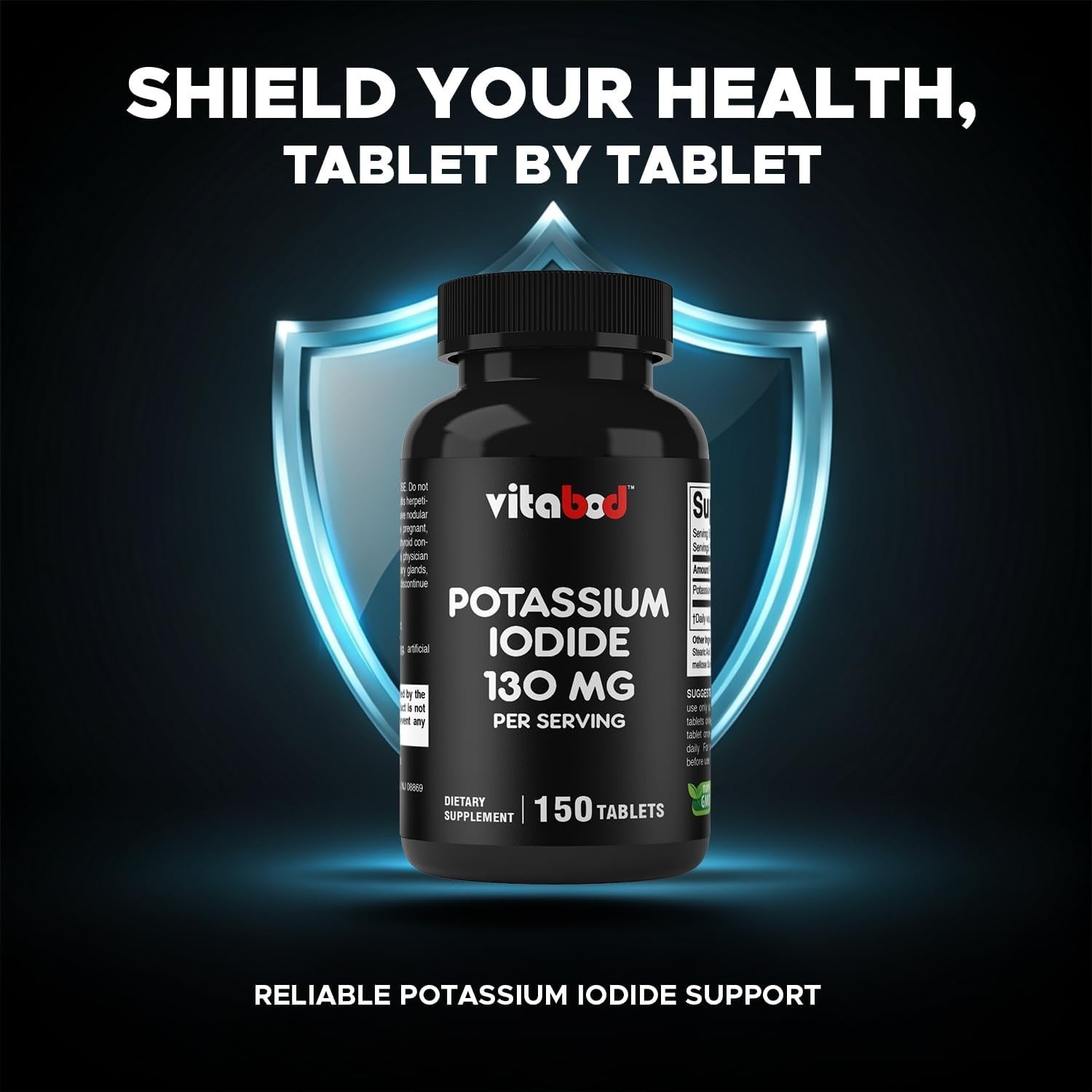 Potassium + Iodide Pills Tablets☆130 mg Supplement ☆ Survival Kit Fallout