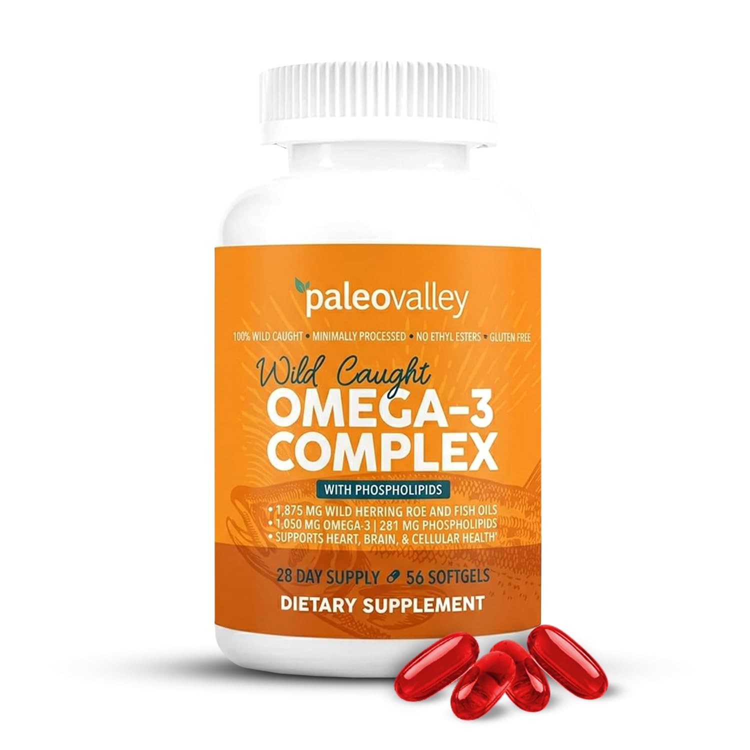Paleovalley Omega-3 Complex Wild Caught Fish Oil Softgels 1050Mg Omega-3S 750Mg
