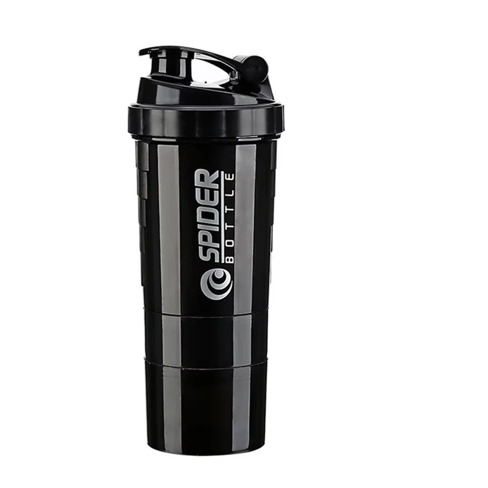 3 Layers Shaker Protein Bottle Powder Shake Cup Water Bottle Plastic Mixing Cup