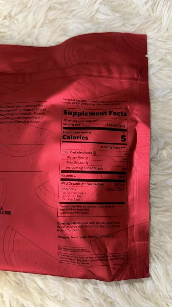 Promix Debloat Prebiotic + Probiotics Fresh Watermelon Gut Health 30 Pack