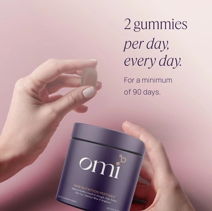 Omi – Peptide Gummies, Hair Nutrition Strength & Reduce Hair Loss 120 Gummies