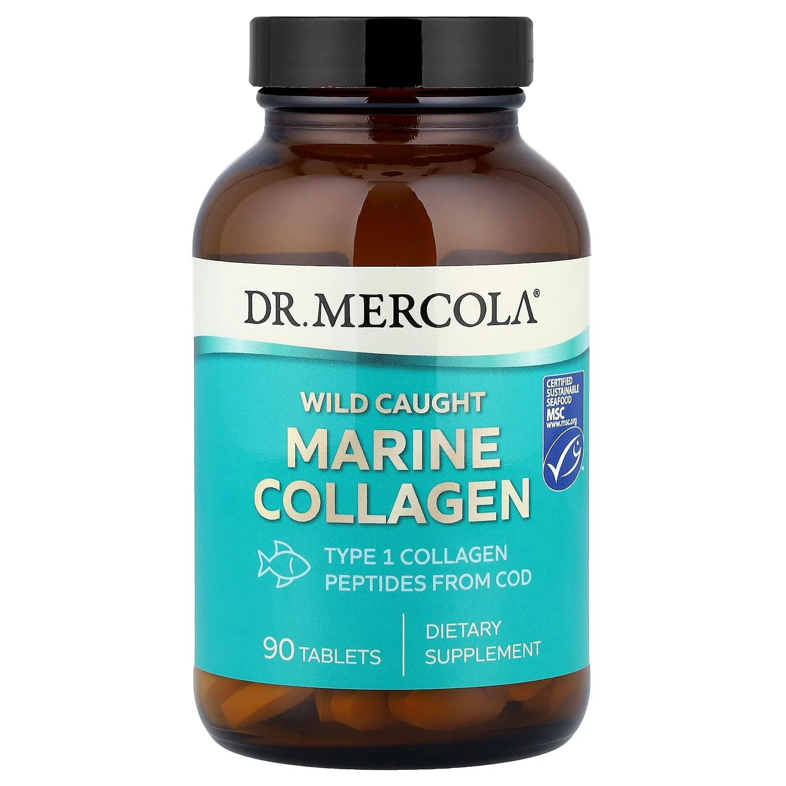 2 X Dr. Mercola, Wild Caught Marine Collagen, 90 Tablets (0.5 g per Tablet)