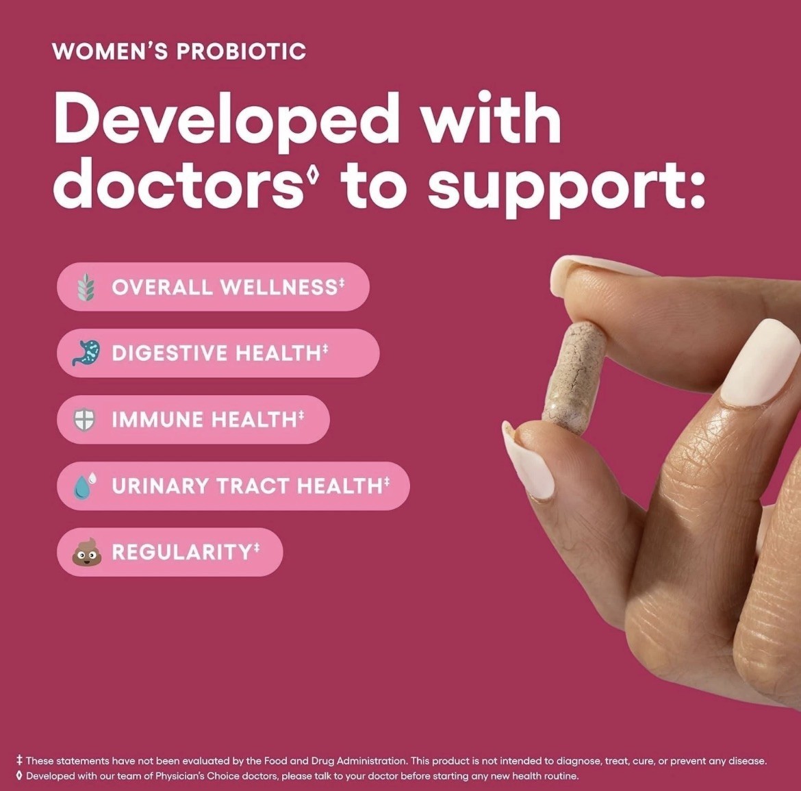 NEW Physician’s Choice Women’s Probiotic – 50 Billion CFU – Organic Prebiotic