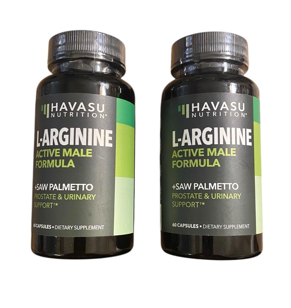 2 X Havasu Nutrition, L-Arginine, Active Male Formula, 60 Capsules Each 09/2026