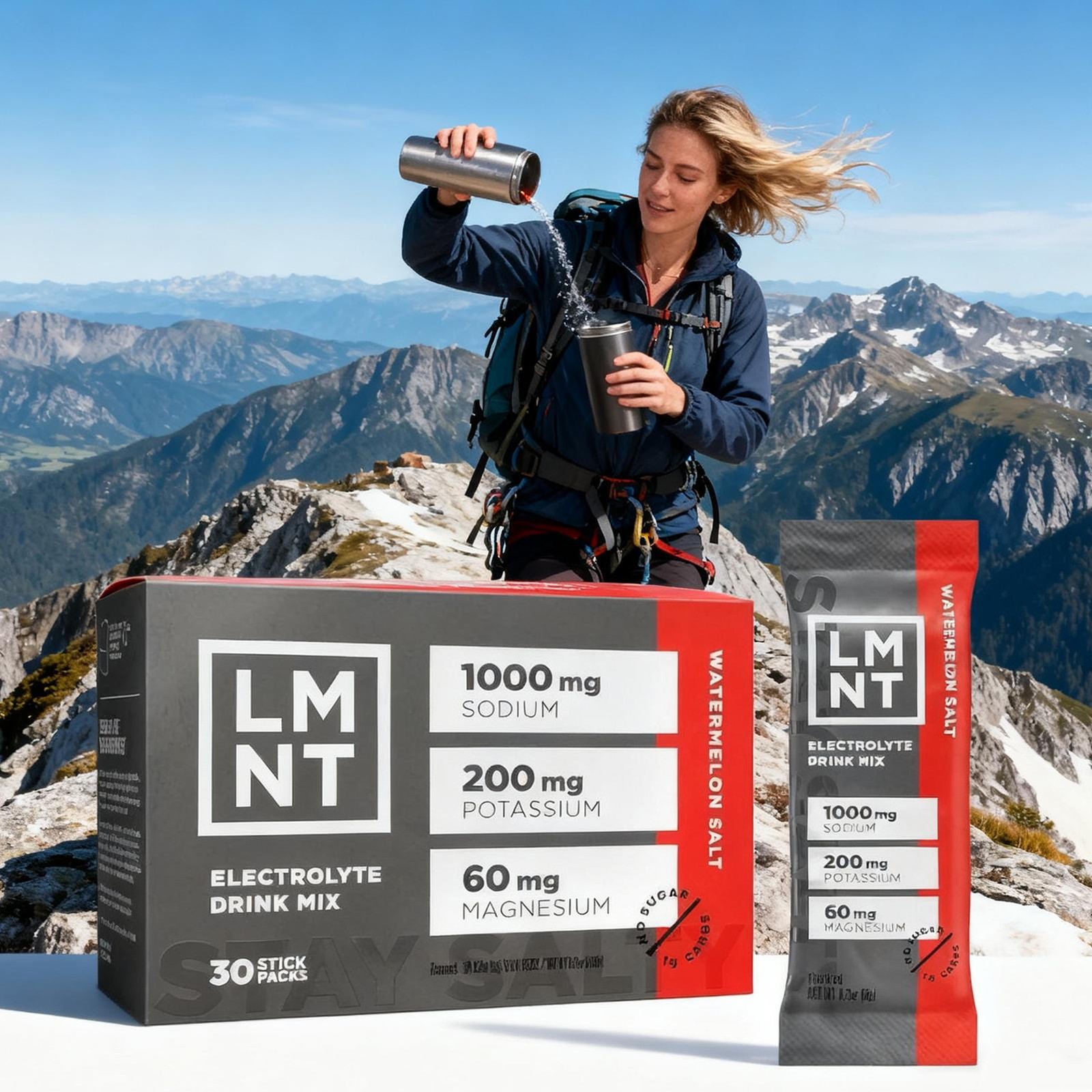 LMNT Zero Sugar Electrolytes – Watermelon Salt | Drink Mix | 30-Count HQ