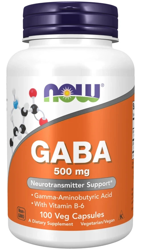 GABA 500mg 100 Caps Neurotransmitter Support 07/26EXP Vitamin B6