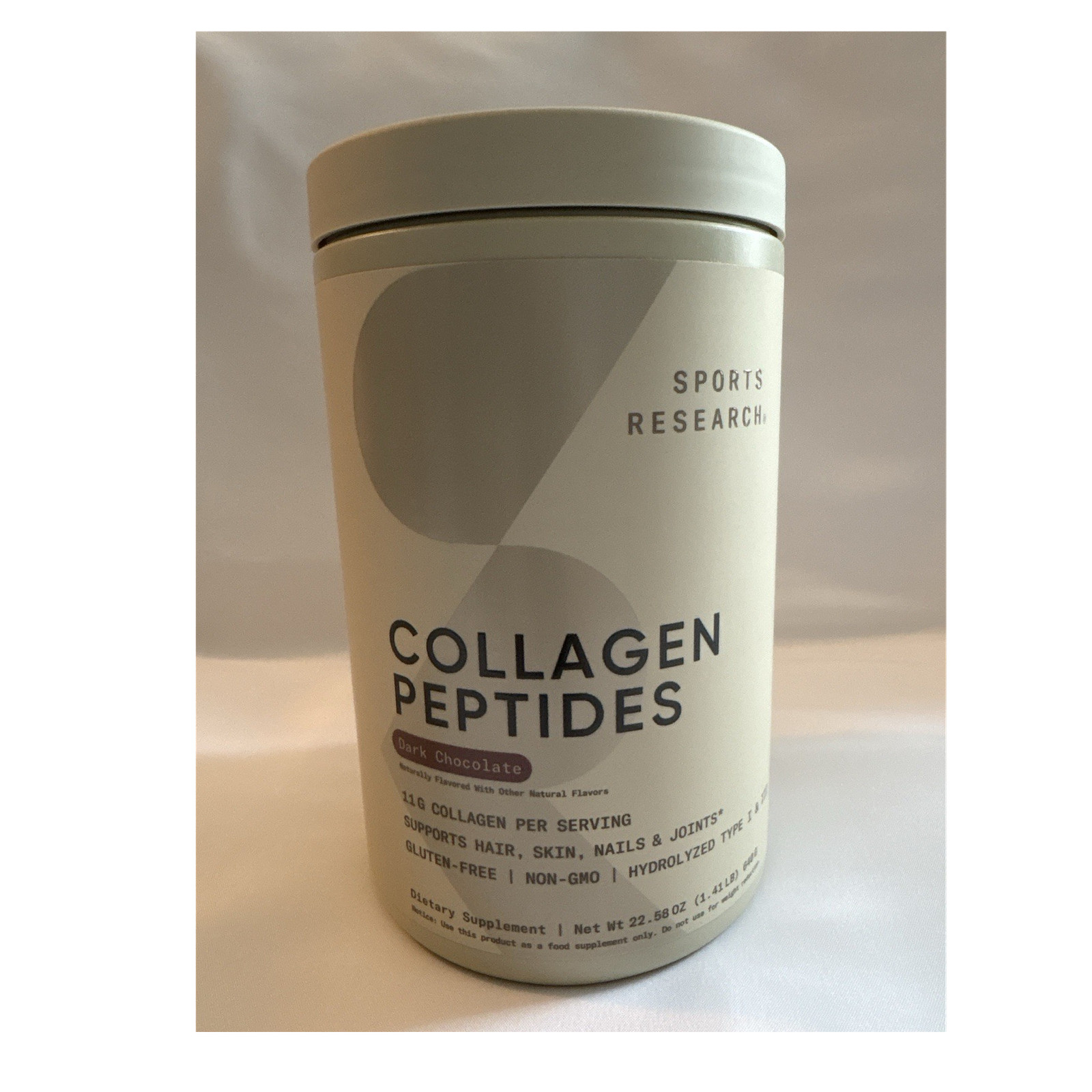 Sports Research Collagen Peptides Dark Chocolate 22oz NEW Sealed