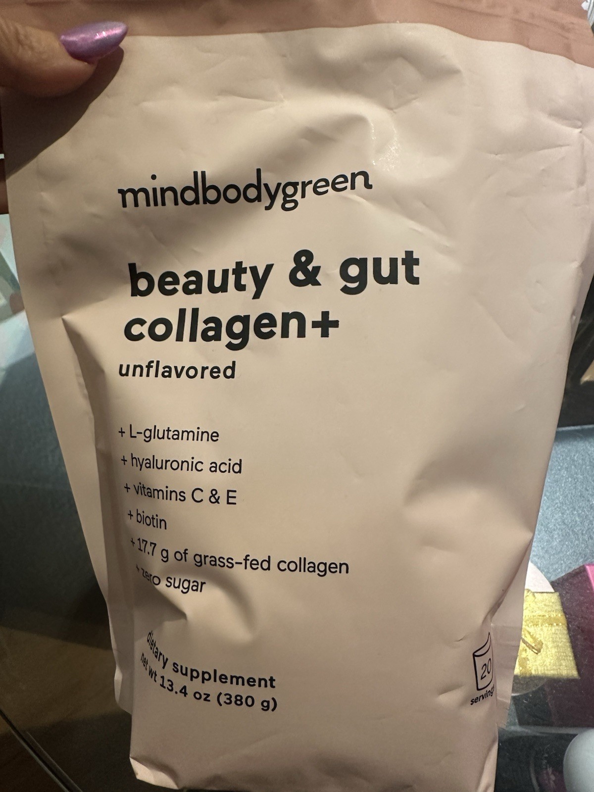 mindbodygreen Beauty & Gut Collagen+ Powder Unflavored Grass Fed GMO-Free