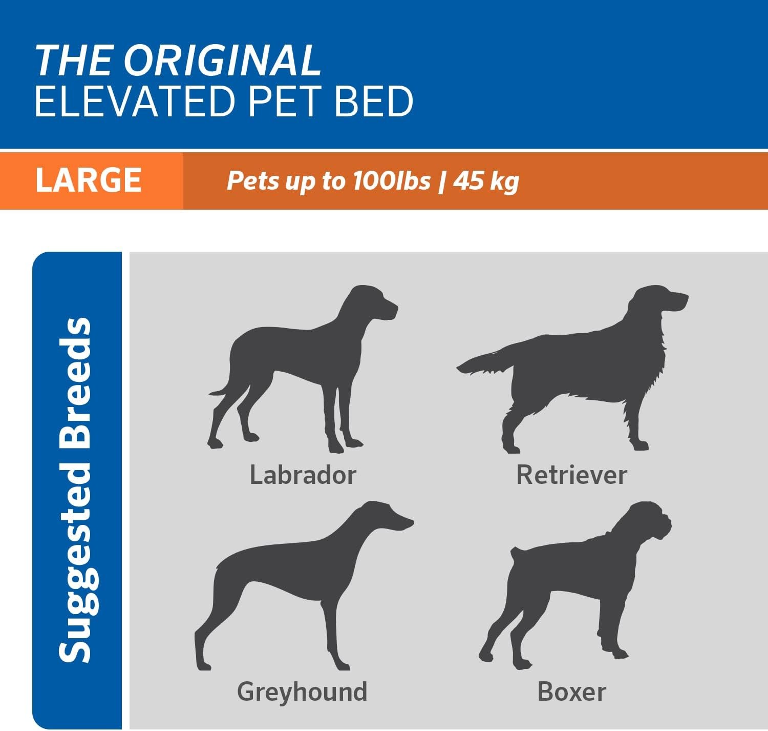Coolaroo Original Elevated Dog Bed-Breathable Off-The-Ground Pet Bed with Coolin