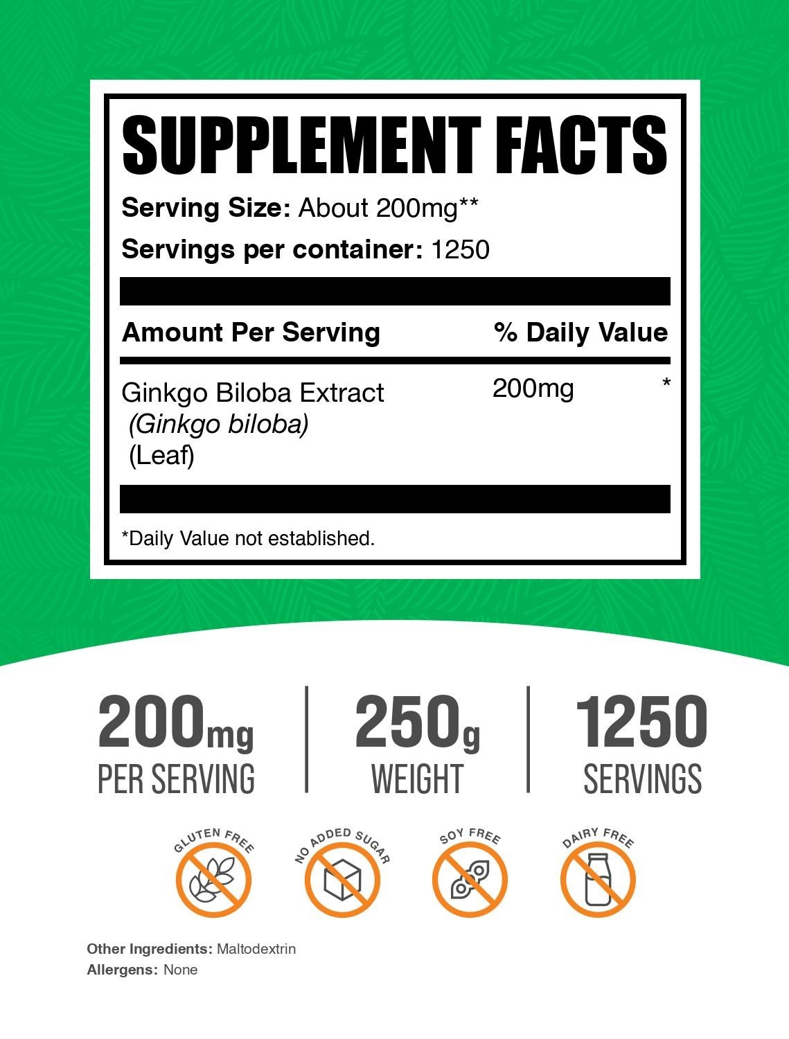 BulkSupplements Ginkgo Biloba Extract – Natural Memory Booster
