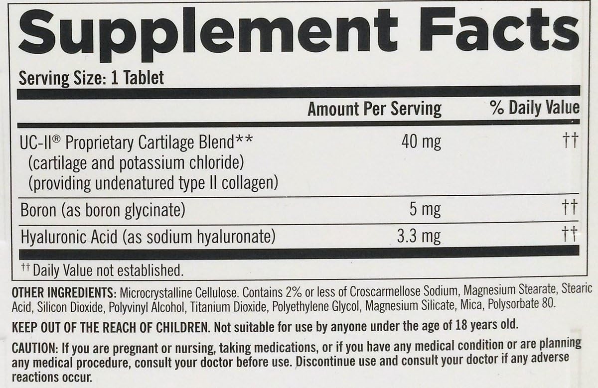 Joint Health Softgels Collagen Boron Hyaluronic Acid Adult Support 110 Ct